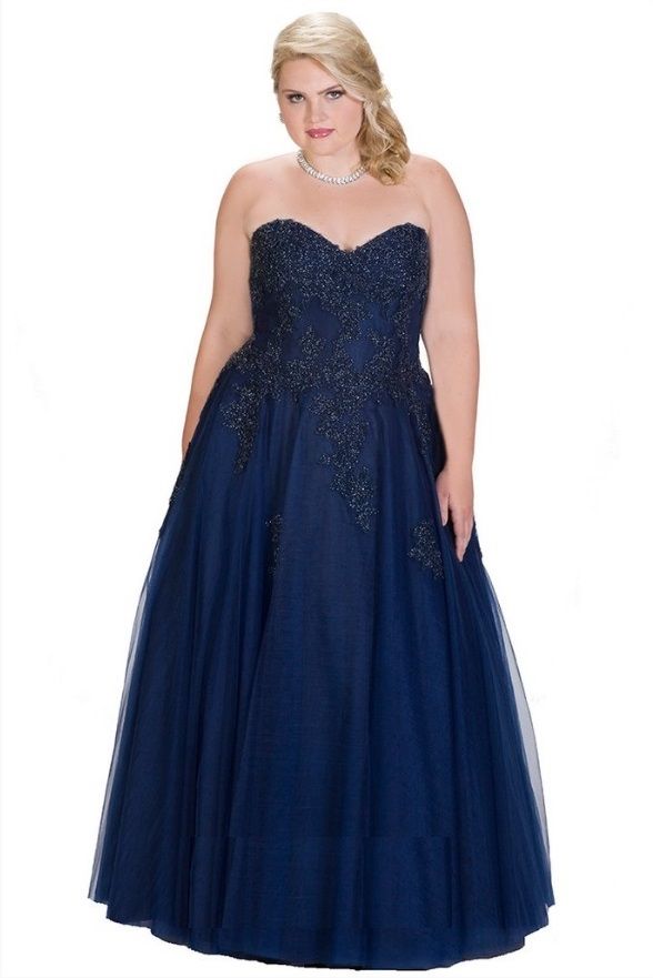 Sydneys Closet SC7225 Plus Size Elegant Prom Dress: French Novelty