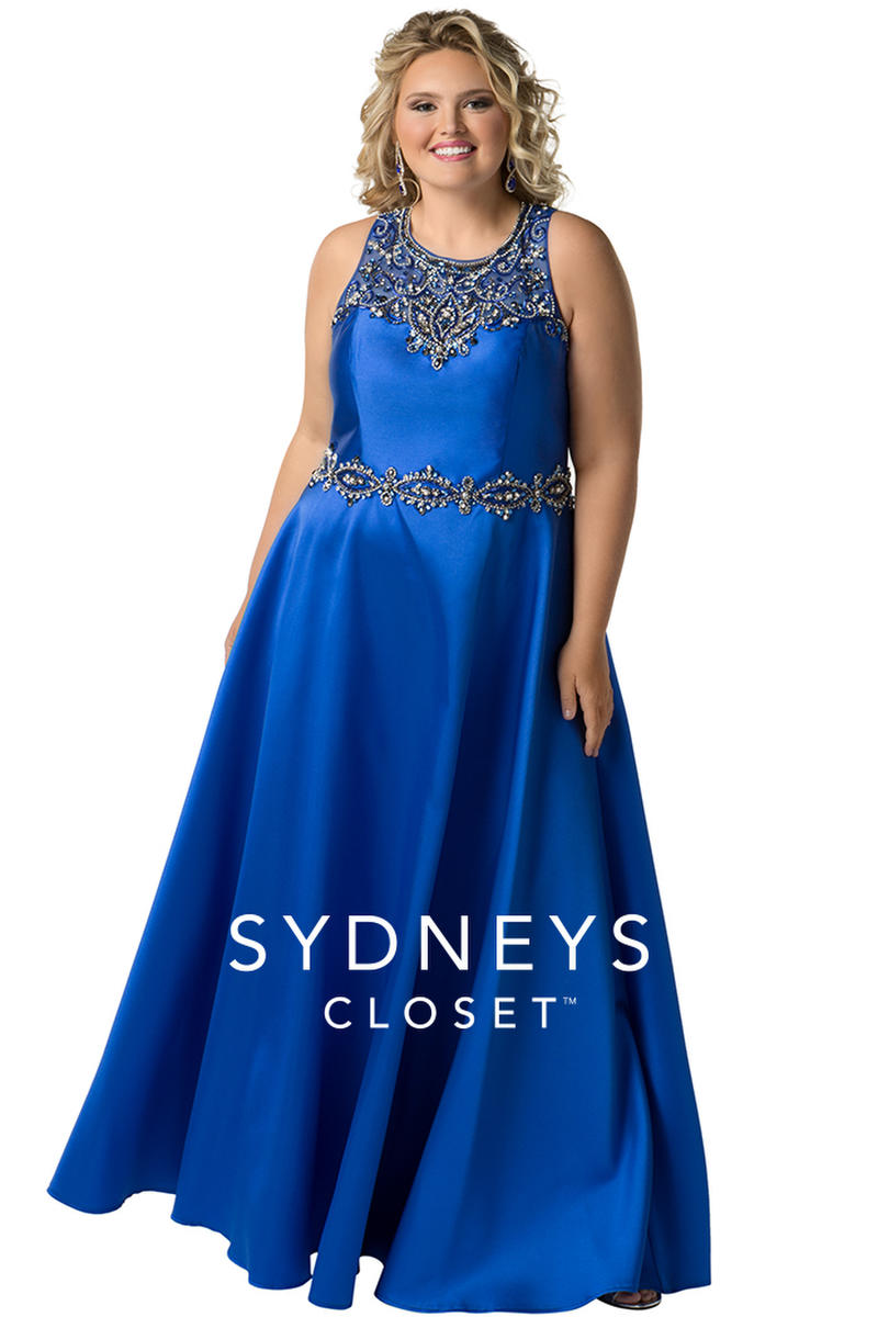 French Novelty: Sydneys Closet SC7232 Plus Size Beaded Prom Gown