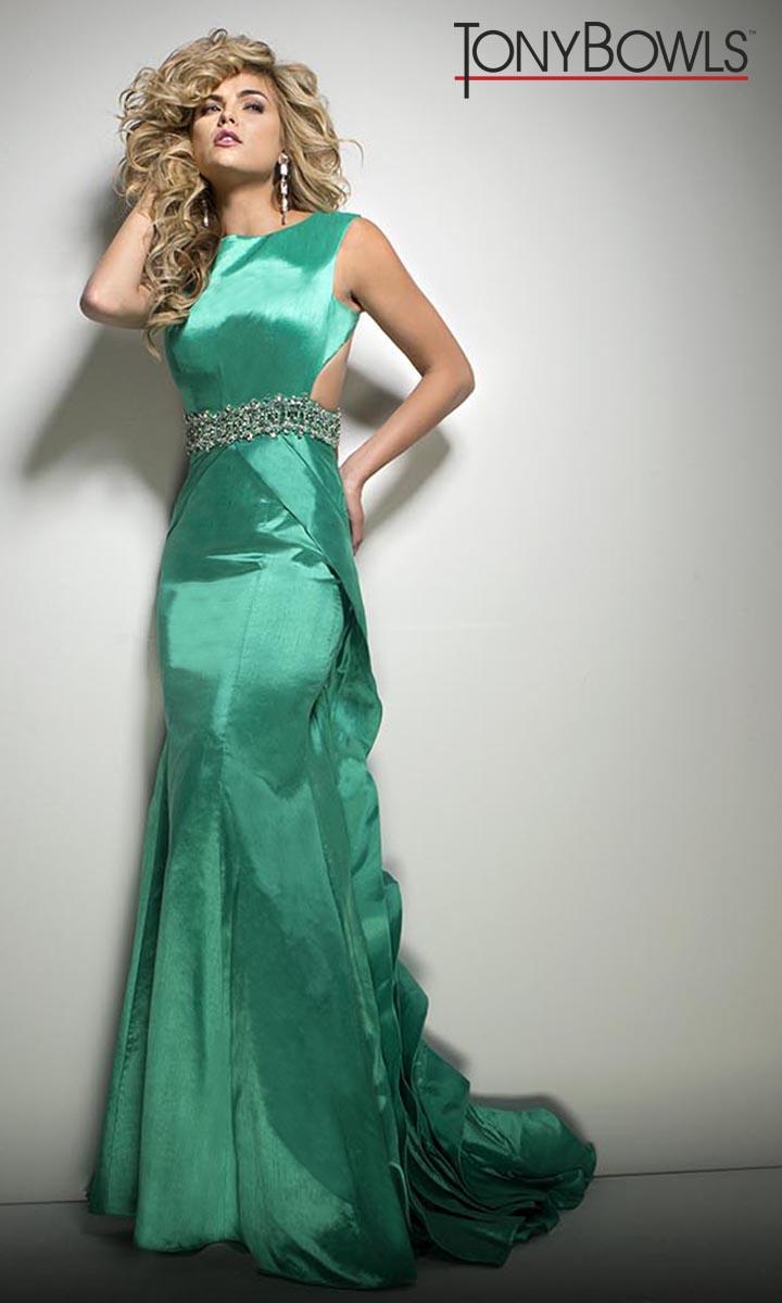 Tony Bowls Emerald Green Prom Dresses