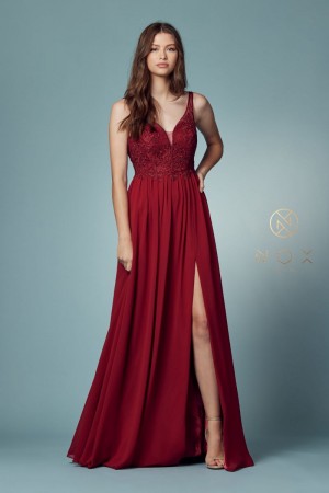 Nox Anabel K488 - Ruched Strappy Back Evening Dress  Vestidos elegantes  para graduacion, Vestidos elegantes, Vestidos